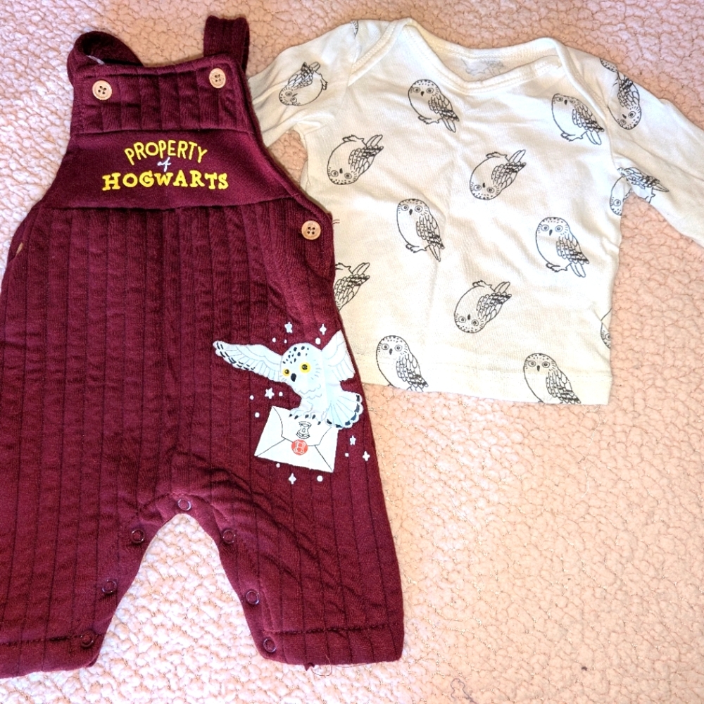 Harry Potter Burgundy Overall Set 0-3 Months